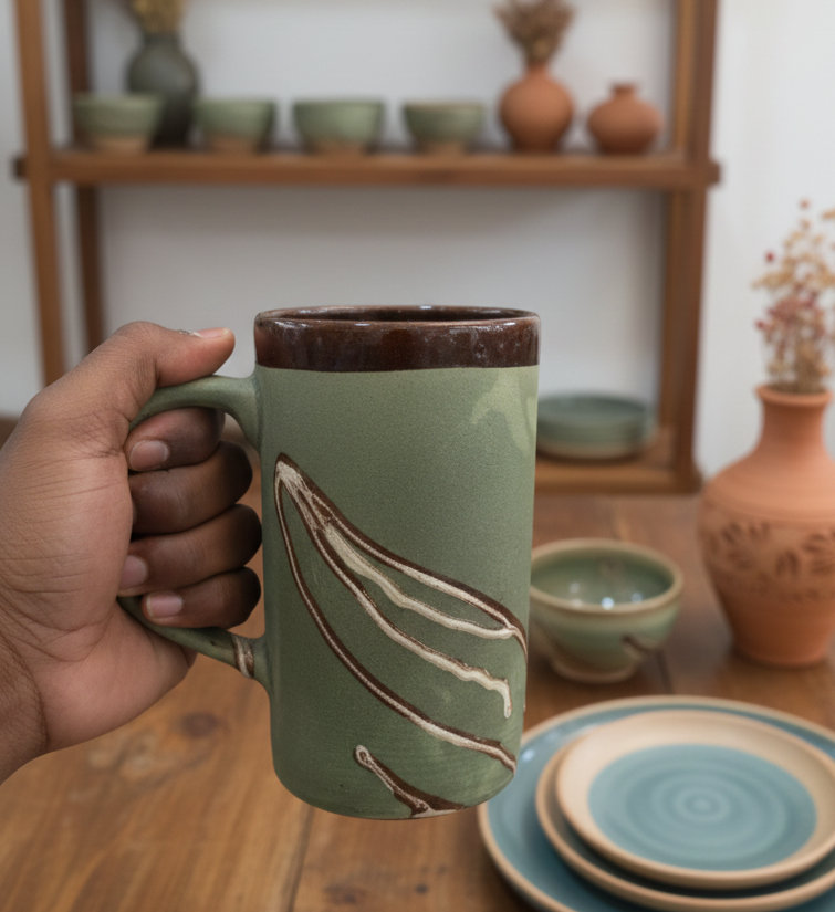 Sage & Earth Hand-Glazed Tall Mug